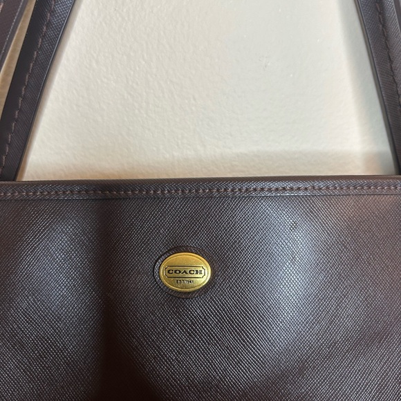Coach Dark Brown Leather Tote - Picture 2 of 7